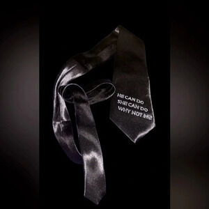 Omega Italy Black Rhinestone Embellished unisex Silk  tie.